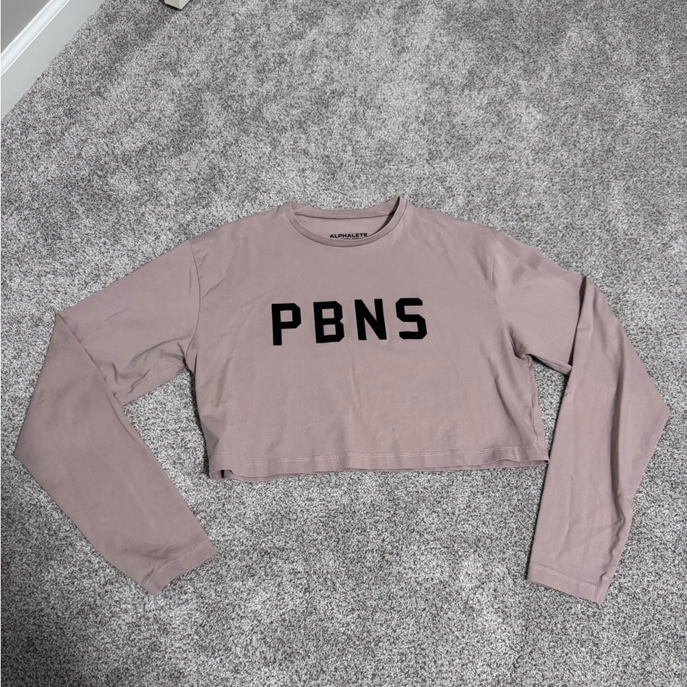 Alphalete PBNS Cropped Long Sleeve Tee, Size Small